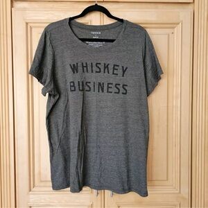Torrid Sz 2 Grey Slim Fit T Shirt Whiskey Business! 🥃 🅓🅡🅘🅝🅚 🅤🅟!